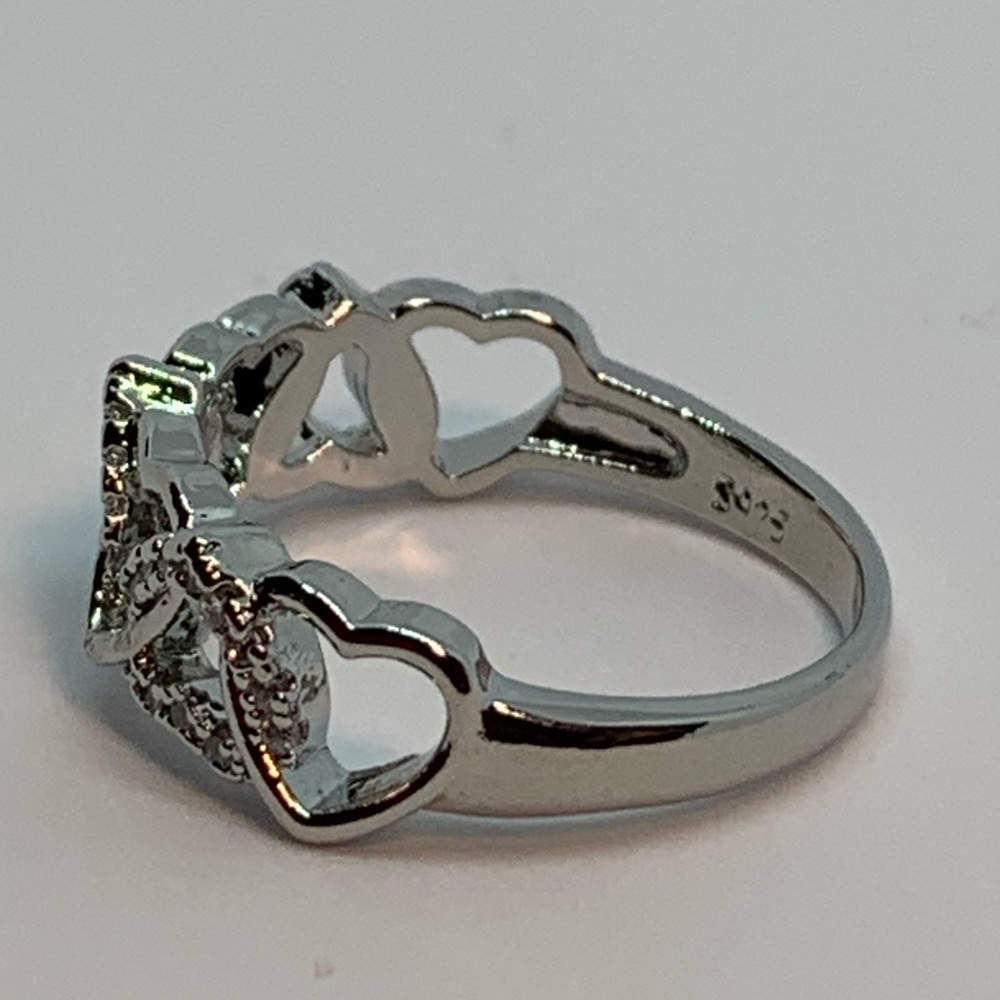 BAND OF HEARTS WITH WHITE SAPPHIRES RING - Picture 5 of 5